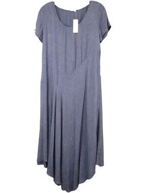 Anthropologie Saturday Sunday Weathered Blue Midi Dress Size XS Asym Hem New Tag